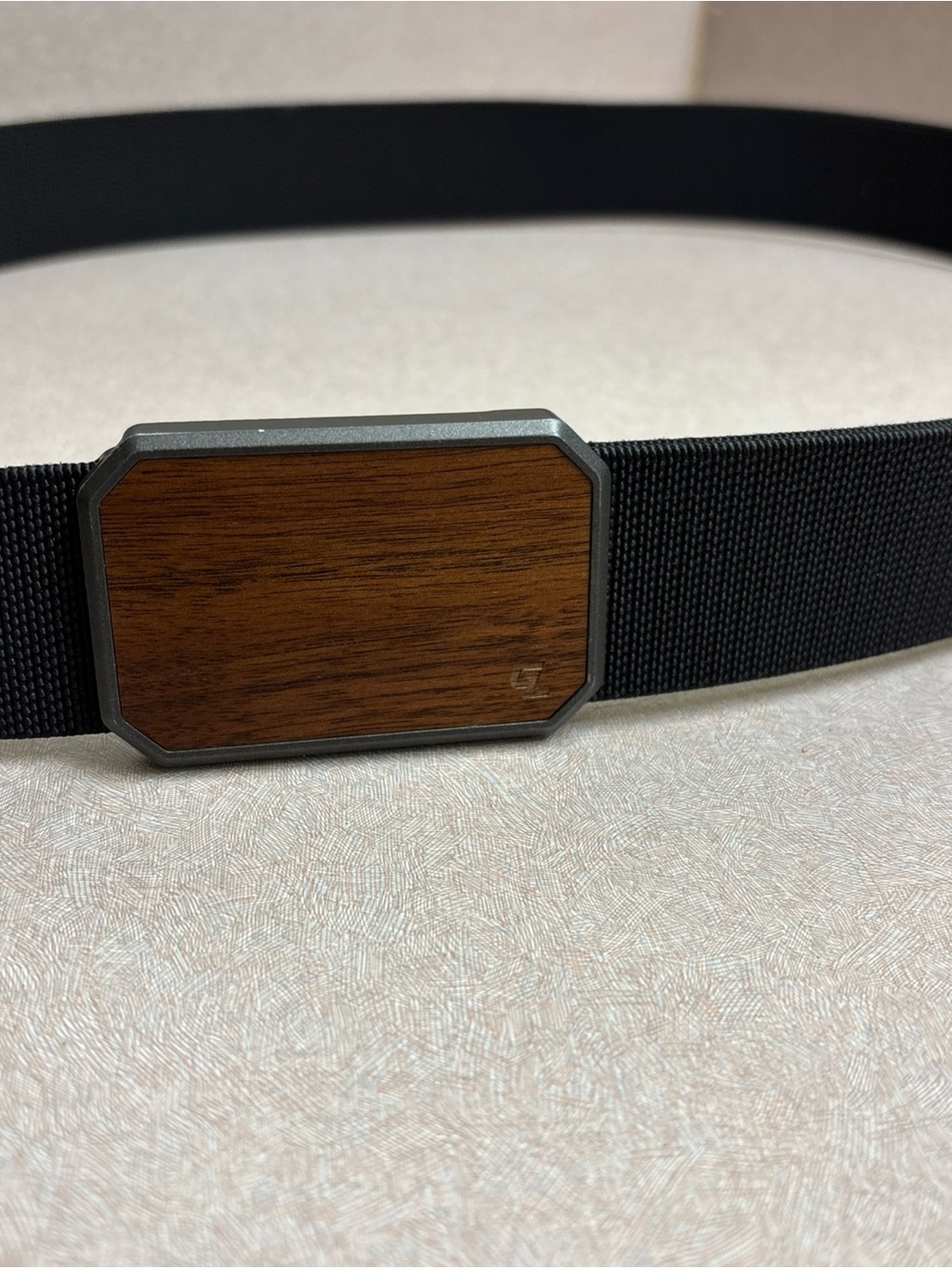 Groove Life Belt Gun Metal Black Magnetic Buckle Men’s Faux Wood Design OSFM